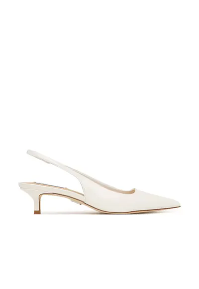 Pantofi dama - toc stiletto - alb - piele ecologica