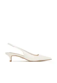 Pantofi dama - toc stiletto - alb - piele ecologica