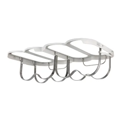Raft pentru sticle de vin argintiu pentru perete din metal număr de sticle 4 38,5x2x25 cm Cradle – Joseph Joseph