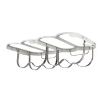 Raft pentru sticle de vin argintiu pentru perete din metal număr de sticle 4 38,5x2x25 cm Cradle – Joseph Joseph