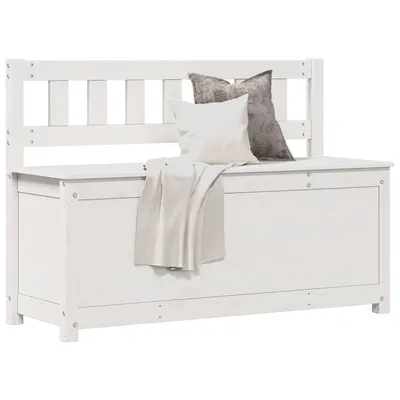 vidaXL Bancă, alb, 110x41x76,5 cm, lemn masiv de pin