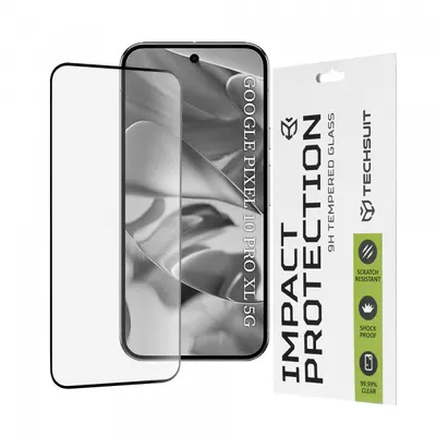 Folie de protectie Ecran Techsuit pentru Google Pixel 10 Pro XL, Sticla Securizata, Full Glue, 111D, Neagra