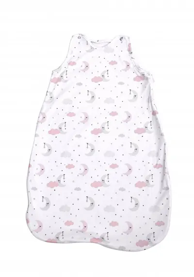 Sac de dormit de vara 85 cm bumbac ranforce pink moon star