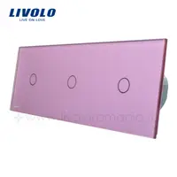 Panou Intrerupator simplu + simplu + simplu Roz