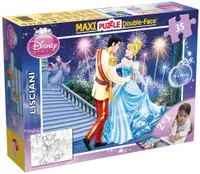Puzzle cu două fețe Lisciani pentru colorare 35 piese - Cenușăreasa