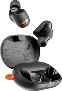 Căști wireless Skullcandy - Sesh Active, TWS, ANC, negre/portocalii