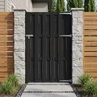vidaXL Poartă de grădină 100 x 180 cm WPC și Aluminiu Negru