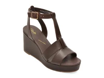 Sandale CLARKS maro, SABINA HOPE, din piele naturala