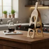 Suport 3 sticle de vin din bambus personalizat