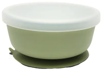 Bol din silicon cu vid și capac Lorelli - Fresh Green