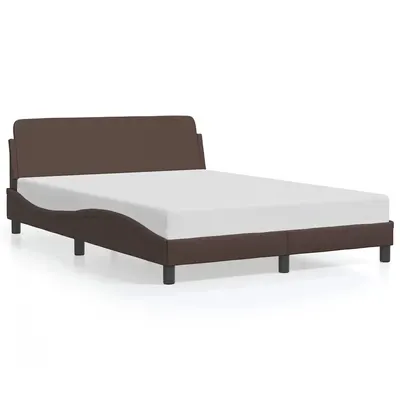 vidaXL Cadru de pat, Dover, maro, 120x200 cm, piele ecologică