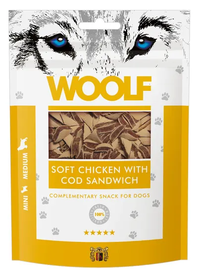 WOOLF DOG SNACKS Chicken with Cod Sandwich 100g