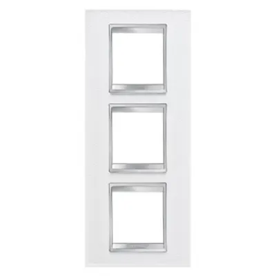 Placa ornament CProiector HORUS LUX international - IN TECHNOPOLYMER LEATHER FINISHING - 2+2+2 modul VERTICAL - WHITE - CProiector HORUS