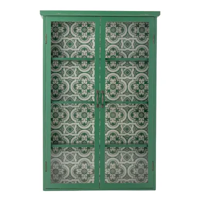 Vitrină verde din lemn de brad suspendată 81x122x22 cm Hazem – Bloomingville