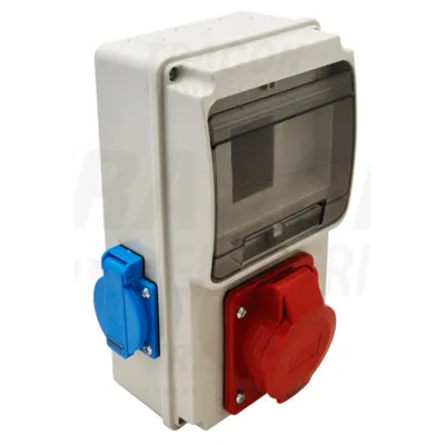 Cutie de distributie, fara protectie TDB01-6M Out: 2×SCHUKO+1×16A(3P+N+E)