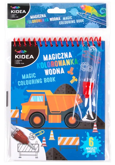 Carte de colorat cu apa Kidea - camion