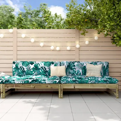 vidaXL Canapele de mijloc grădină 2 buc. 120x80cm lemn pin impregnat