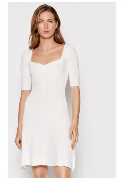 Rochie albă din viscoză - Alb