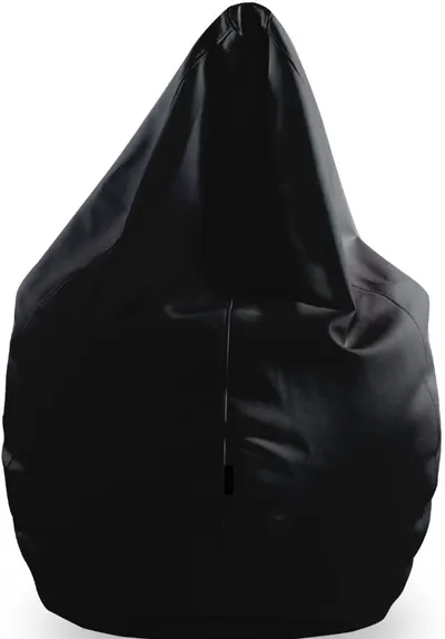 Fotoliu puf mediu Barbaron Soft - Piele ecologică, negru
