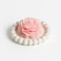 Set lumânare bujor din ceară de soia 80 g + tăviță bubble din jesmonite Ø10 cm - Violet