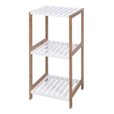 Etajeră de baie cu 3 rafturi – bambus & MDF, 33x34x79 cm, Bathroom Solutions