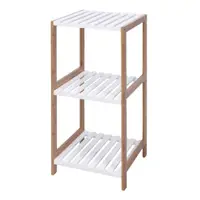Etajeră de baie cu 3 rafturi – bambus & MDF, 33x34x79 cm, Bathroom Solutions