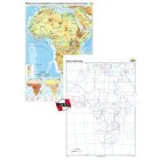 Africa. Harta fizico-geografica si a principalelor resurse naturale de subsol Duo 120x160 cm CR-3119DA