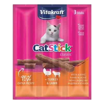 Recompense Pisici Vitakraft CatStick Mini Curcan si Miel, 3 x 18 g