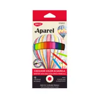 Creioane color acuarelabile, 12 culori/set, Daco