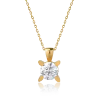 Lant cu pandantiv din aur galben cu diamant de 1ct