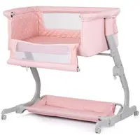 Patut co-sleeper Chipolino Eleganza cu laterala culisanta pink marshmallow