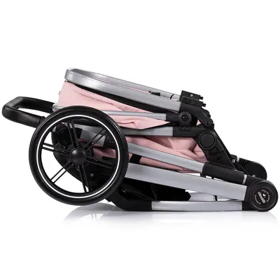 Carucior 2 in 1 pentru copii Chipolino Pearl Powder Pink, transformabil, sezut reversibil, bara detasabila, roti cu suspensii, geanta, greutate admisa 22 kg