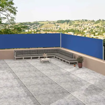 vidaXL Copertină laterală retractabilă, albastru, 117x1200 cm