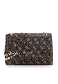 Geanta crossbody din piele ecologica - Negru/Caramel