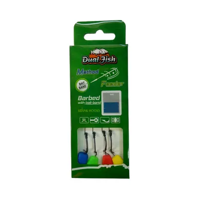 Carlige legate method feeder cu spin + porumb colorat, dimensiunea 6, Dual Fish