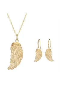 Set de colier si cercei - placat cu aur de 14K - Auriu