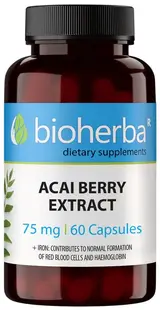Acai Berry Extract, 75 mg, 60 capsule, Bioherba