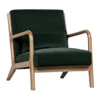 Fotoliu din catifea WOOOD Mark, verde închis