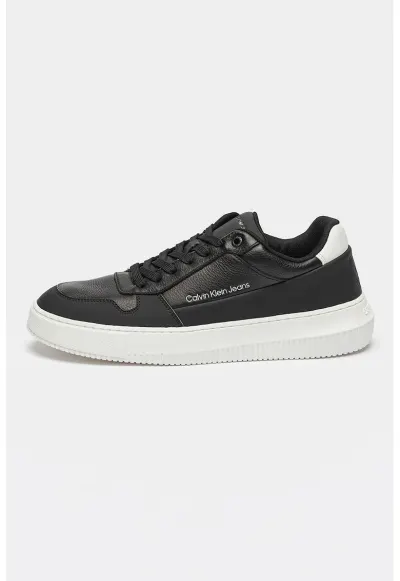 Pantofi sport low-cut de piele ecologica - Alb/Negru