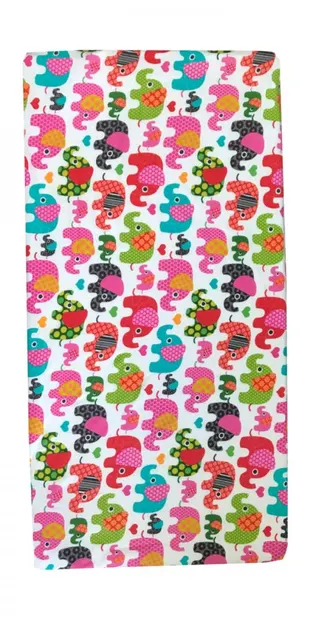 Cearsaf cu elastic pe colt 140x70 cm Elefantei roz