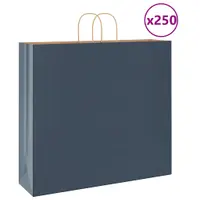 vidaXL Saci de hârtie 250 buc cu mânere Albastru 54x15x49 cm