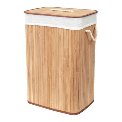 Coș de rufe în culoare naturală din bambus 78 l Bamboo – Compactor