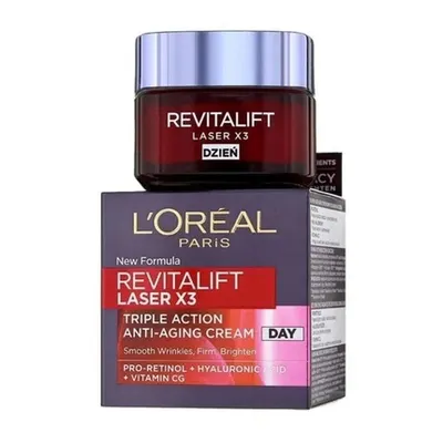 Cremă anti-îmbătrânire, L'Oréal, Revitalift Laser X3, zi, 50 ml