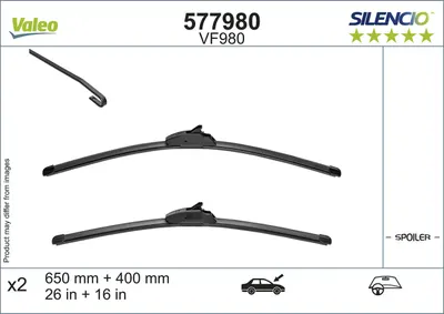 Lama stergator fata (2buc) Silencio 650 400mm potrivit HONDA ACCORD VII, CR-V III, CR-V IV, CR-V V, HR-V, INSIGHT; HYUNDAI ACCENT IV, ELANTRA VI, I30, I40 I 08.98
