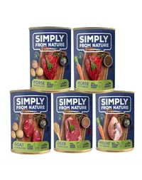SIMPLY FROM NATURE Hrana umeda pentru caini, mix arome 30 x 400g