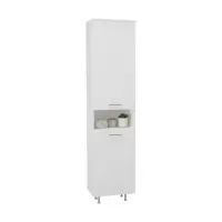 Dulap Baie Dax, cos rufe, Alb, 45 x 32 x 188 cm