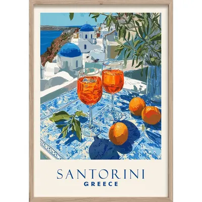 Tablou cu ramă imprimat 50x70 cm Santorini – Styler