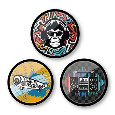 Insigne, 3buc/set, Roller Nikidom, Beat