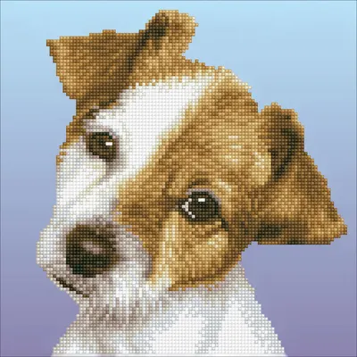 Tablou cu diamante – Cățeluș simpatic, 30 x 30 cm