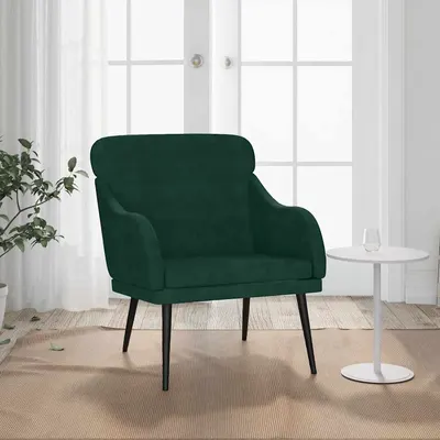 vidaXL Fotoliu, verde închis, 63x76x80 cm, catifea